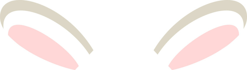 Adorable bunny ears peeking over a white background, creating a charming and festive image perfect for Easter, spring celebrations, or any project needing a touch of cuteness