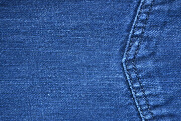 Blue denim as background, denim and pocket for lettering, for poster, torn light grey denim...