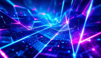 Obraz premium Abstract Data Flow Visualizing Network Connectivity in a Cybernetic Space