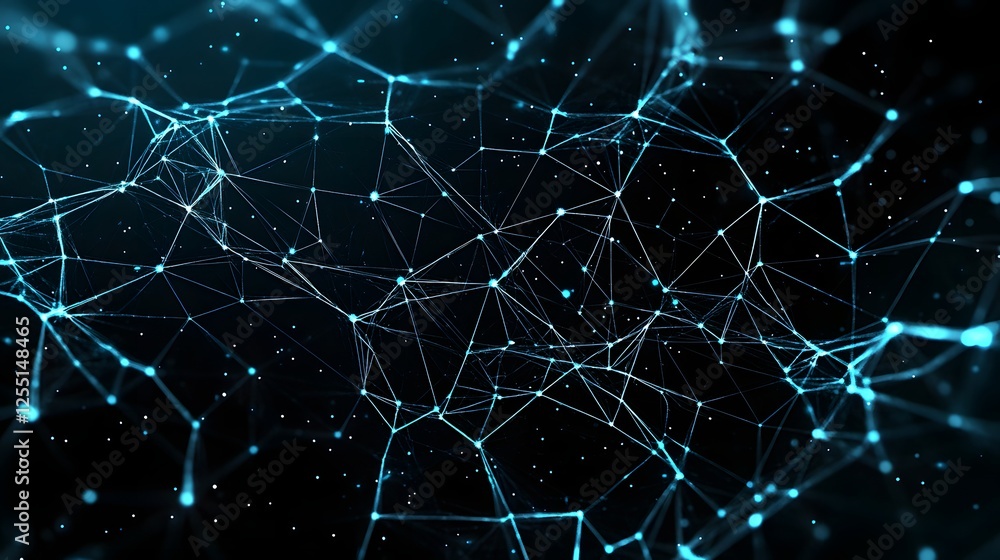 Poster abstract technology network connection in dark background