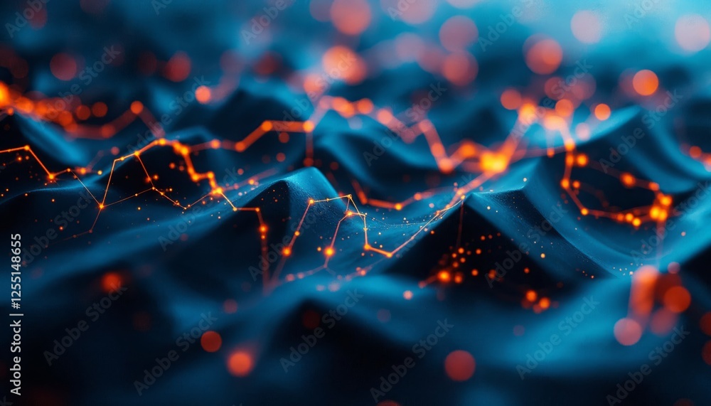 Aufkleber abstract data landscape representing connectivity and information flow