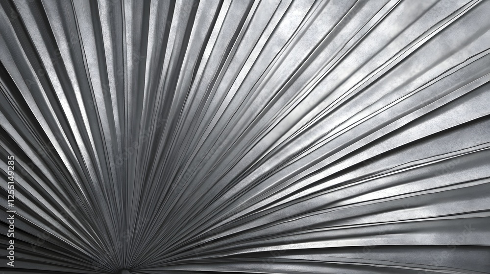 Aufkleber metallic fan structure with radiating lines and textured surface
