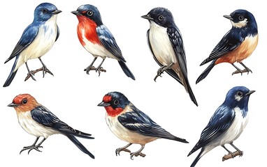 Colorful birds illustration