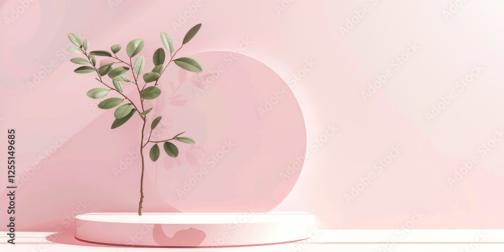 Poster a chic minimalist background with a light pink backdrop, soft gradients and minimalist symbols, mini