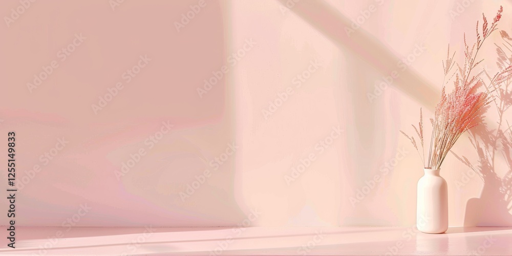 Poster a chic minimalist background with a light pink backdrop, soft gradients and minimalist symbols, mini