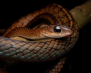 Fototapeta premium Stunning Close-Up of a Colorful Snake in Nature