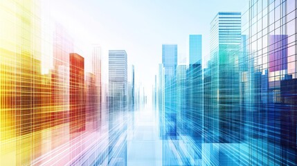 Colorful Futuristic Cityscape Perspective