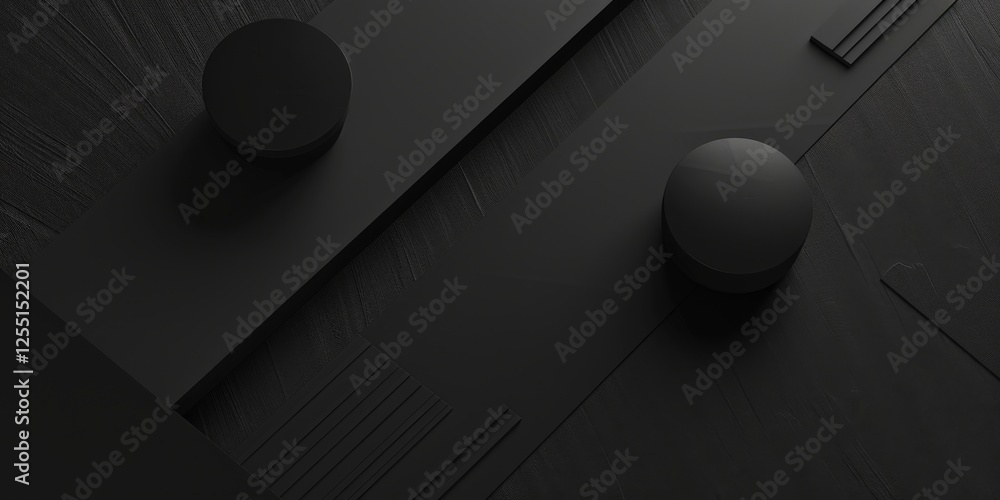 Poster a clean and simple design against a pure black background, minimalist icons and symbols arranged in 