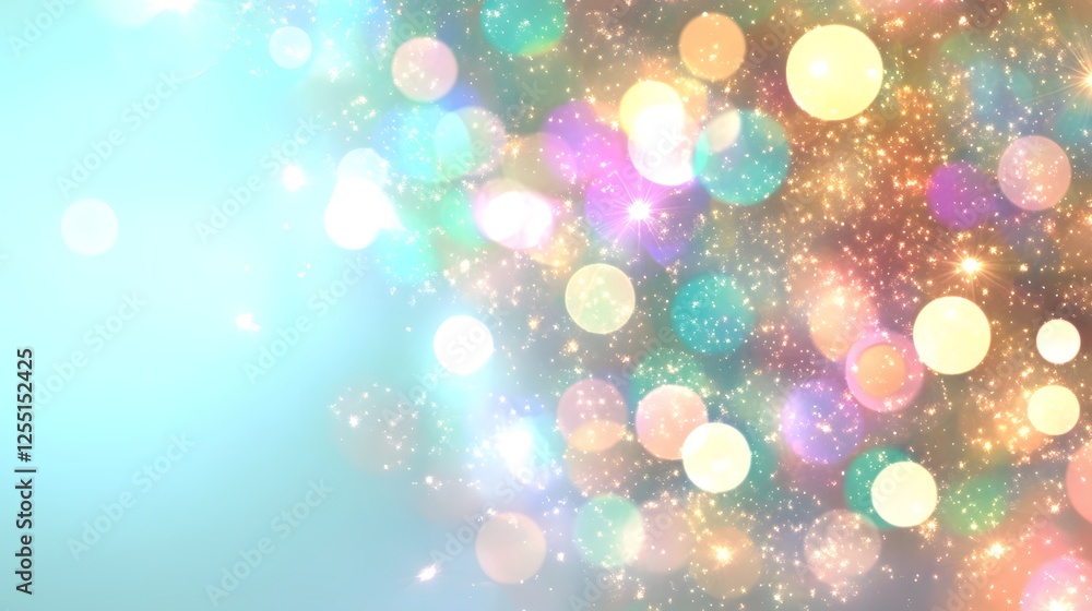 Poster colorful bokeh lights creating sparkling fantasy background image