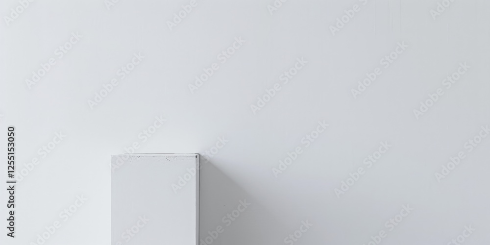Poster A clean and simple design featuring a stark white backdrop, Minimalist patterns and typography in a balanced layout, Modern minimalist style