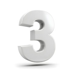Naklejka premium 3d silver number 3