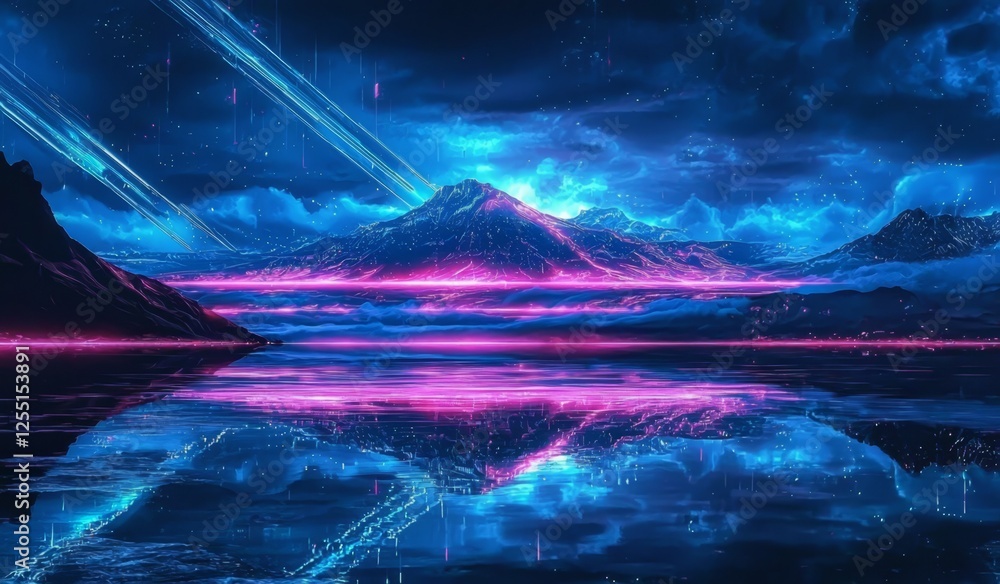 Aufkleber experience the fusion of technology and retro design in a vivid setting.