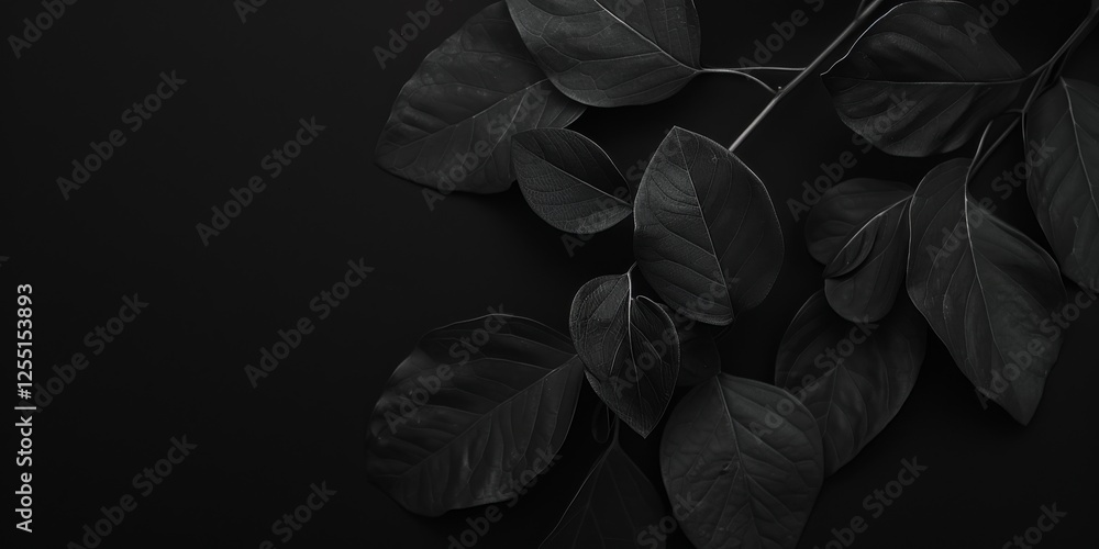 Poster A clean and simple design with a pure black background, Minimalist typography and patterns in a structured layout, Contemporary minimalist style