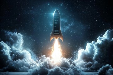 Naklejka premium Concept visualization of startups and technology in action.