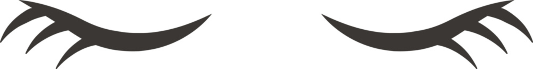 Long black eyelashes conveying a relaxed and serene expression, enhancing beauty and elegance, ideal for projects focused on cosmetics, wellness, and self care