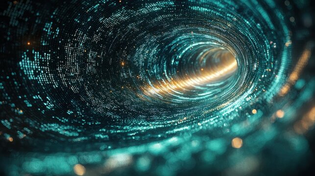 Abstract Digital Tunnel - Futuristic Technology Art
