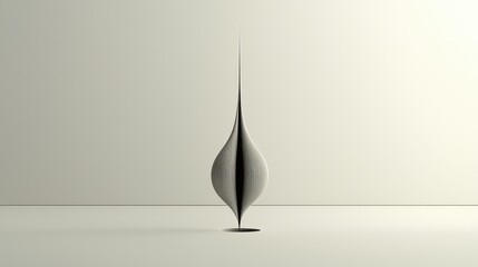 Fototapeta premium Minimalist Teardrop Sculpture Conveying Surprise on Round Base