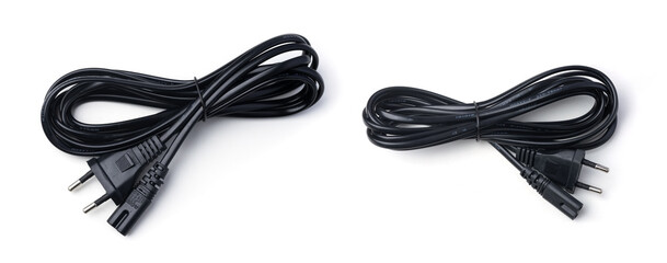 Power DC 2 pin cable notebook adapter, on a white background