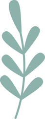 Minimal vector illustration featuring a green leaf with a stem and multiple leaves growing upwards, symbolizing nature, growth, and simplicity in a clean, elegant design