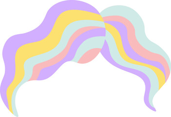 Pastel colored hair featuring wavy stripes flowing gently creates a whimsical and dreamy aesthetic, blending modern style with vibrant colors and charming elegance