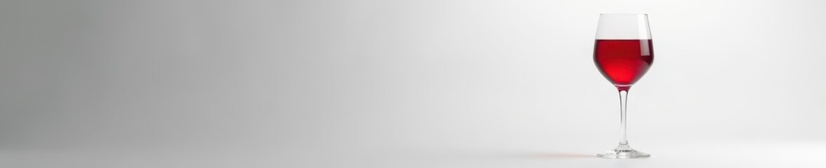 Full glass of red wine against soft white to grey gradient, healthy, shadow