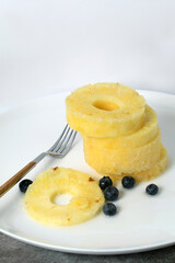 Still life of fresh fruit pineapple food