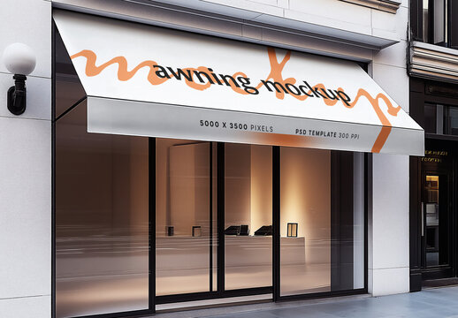 Shop Awning Mockup for Creative Design and Branding Projects