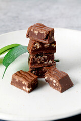 Chocolate nougat still life close-up