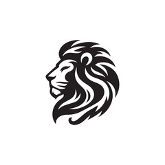 silhouette lion logo design vector