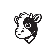 cow cartoon isolated on white illustration