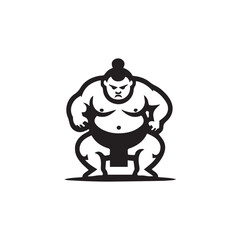 Sumo fight silhouette vector illustration