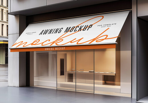 Shop Awning Mockup for Creative Design and Branding Projects