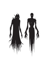 Horror ghost vector Scary character Ghost silhouette