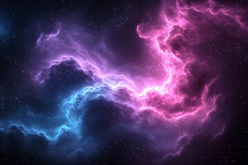 Fototapeta premium Stunning cosmic nebula with vibrant pink and blue colors in deep space