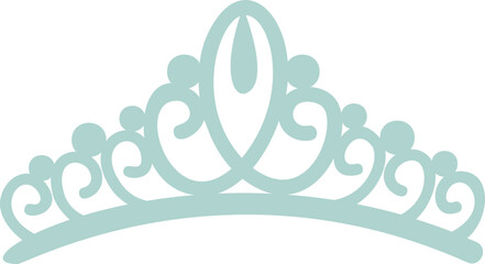 Light blue tiara with swirls and dots is isolated on a white background, symbolizing royalty, luxury, and princess themes, perfect for elegant and feminine designs © Tartila