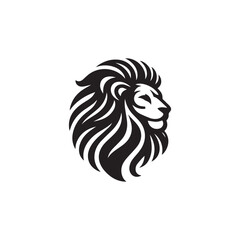 silhouette lion logo design vector