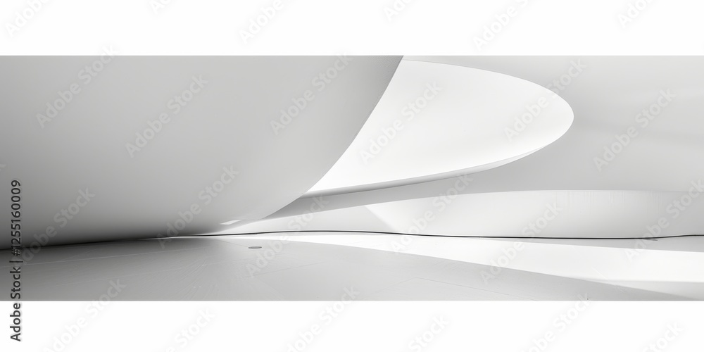 Poster A dynamic minimalist design featuring a stark white backdrop, Dynamic shapes and minimalist movement, Dynamic minimalist style
