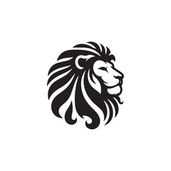 silhouette lion logo design vector