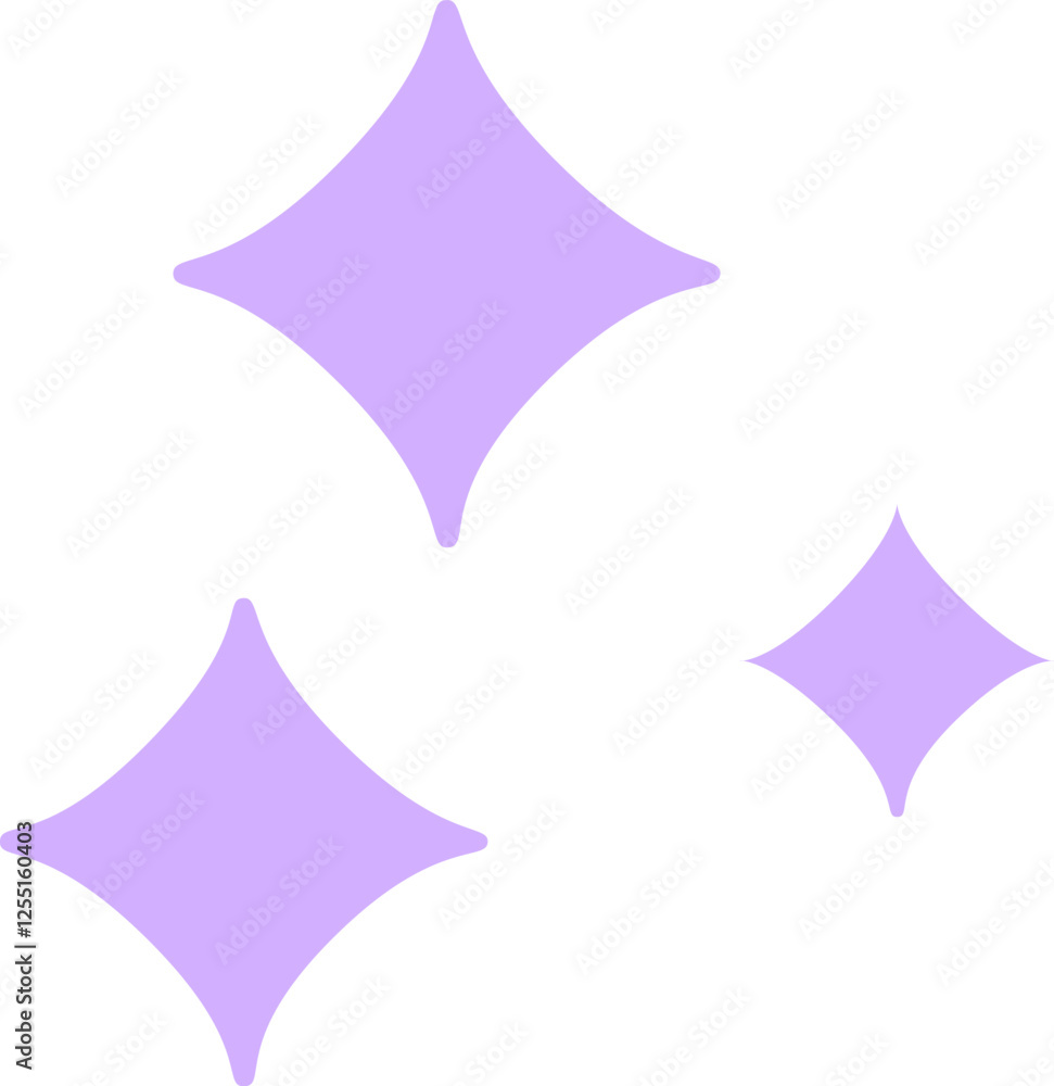 Poster purple sparkles shining on a white background creating a magical effect, ideal for projects related 