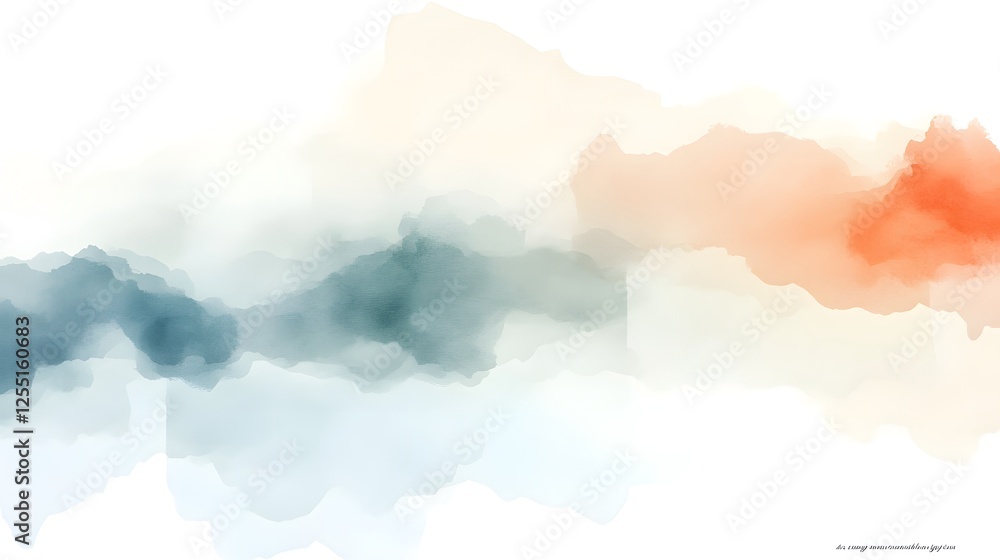 Poster abstract soft colorful waves on white background for creative use