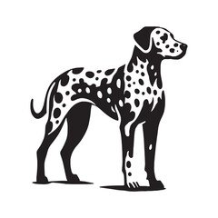 Modern Dalmatian silhouette with a strong artistic appeal - Dalmatian illustration - minimal Dalmatian vector - dog silhouette
