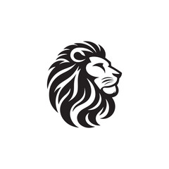 silhouette lion logo design vector