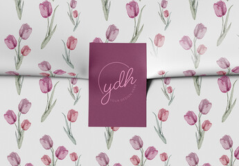 Wrapping Paper Tissue Mockup With Rectangular Sticker