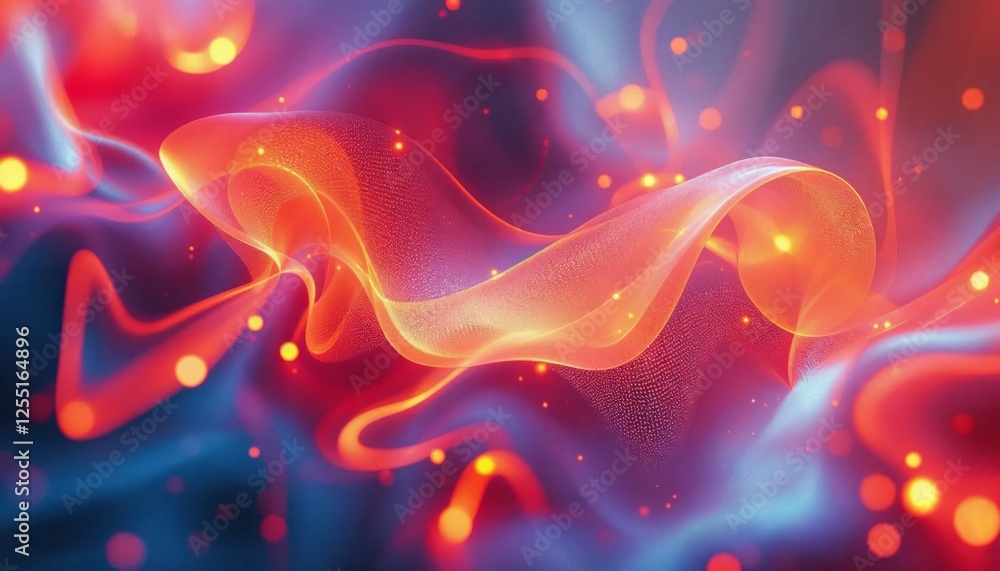 Poster abstract fluid art glowing particle effects with dynamic color gradients