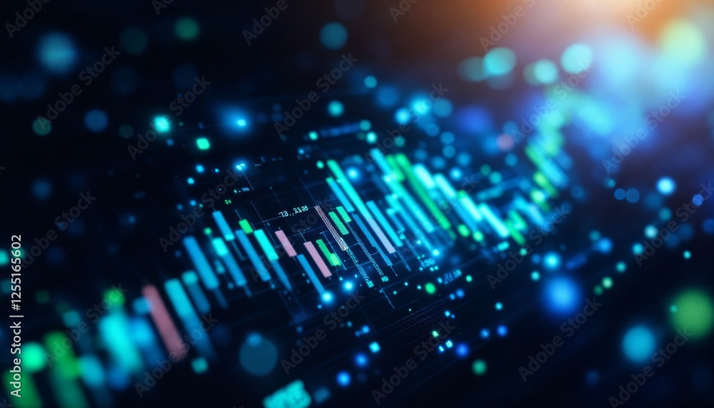 Aufkleber abstract futuristic financial data analytics with digital information flow