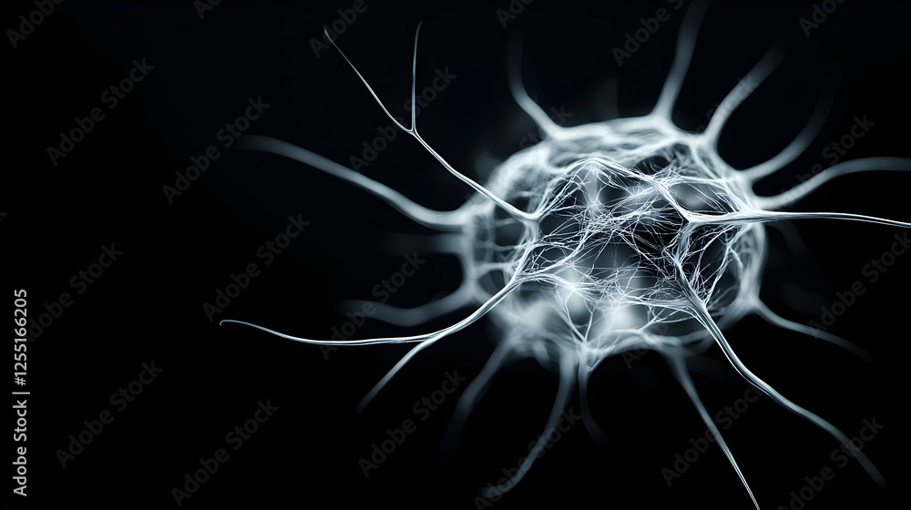 Poster microscopic cell structure detailed 3d rendering