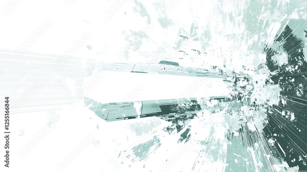 Aufkleber abstract shattered space travel, futuristic tunnel, background action, possible use as a technology 