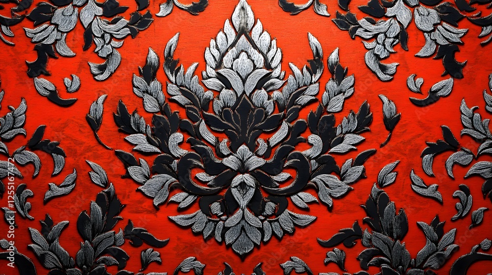 Poster vibrant abstract design featuring intricate patterns, dynamic colors, suitable for background use or