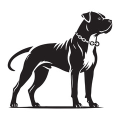 Robust Dogo Argentino silhouette with artistic line work - Dogo Argentino illustration - minimal Dogo Argentino vector - dog silhouette
