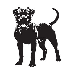 Classic yet modern Dogo Argentino silhouette with artistic balance - Dogo Argentino illustration - minimal Dogo Argentino vector - dog silhouette
